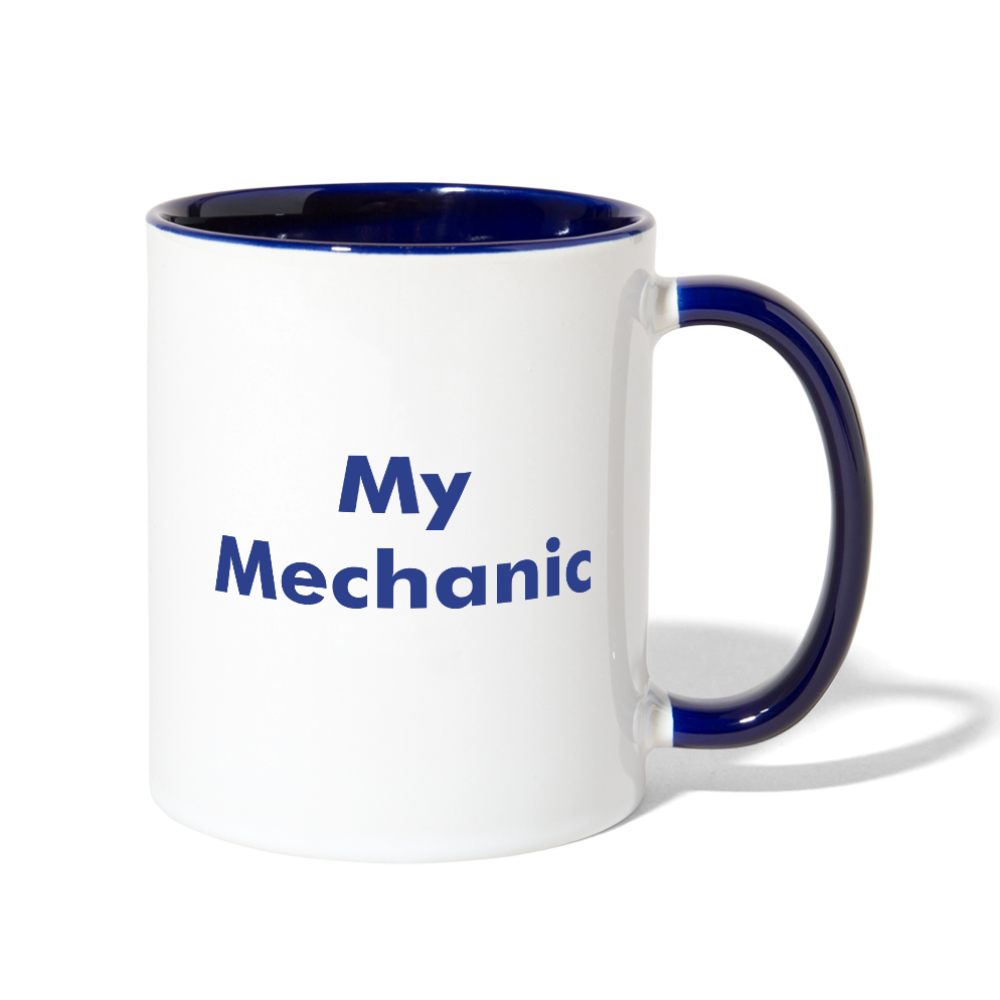 I Love My Mechanic Contrast Coffee Mug - Blue - white/cobalt blue