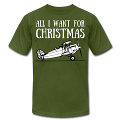 All I Want For Christmas Unisex Tee - olive