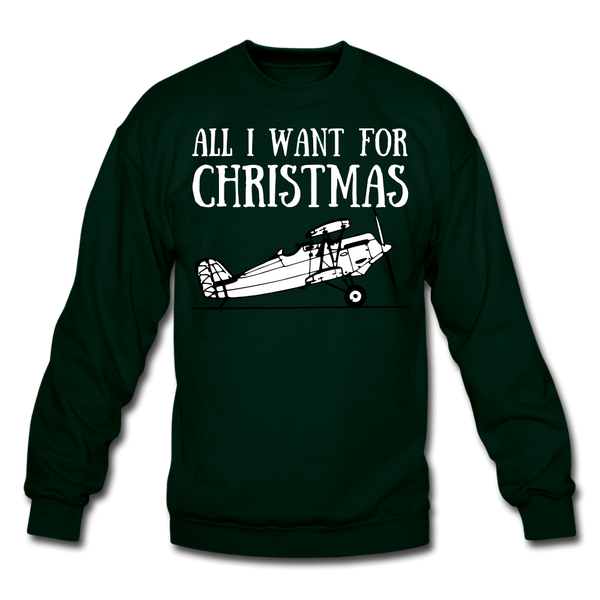 All I Want For Christmas Sweatshirt - forest green