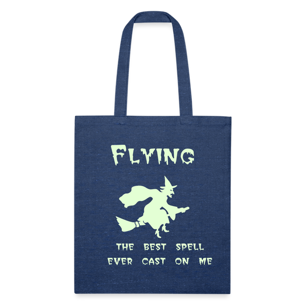 Halloween Glow in the Dark Recycled Tote Bag - heather navy