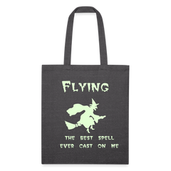 Halloween Glow in the Dark Recycled Tote Bag - charcoal grey