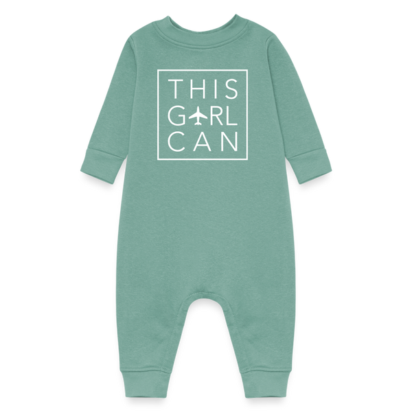 This Girl Can Baby Fleece One Piece - saltwater