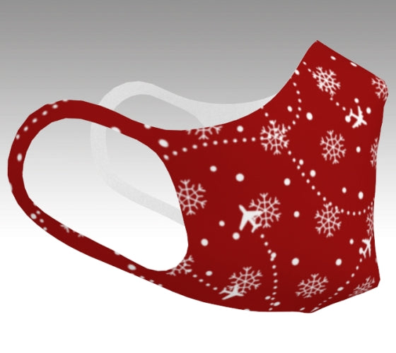 White Christmas Poly Stretch Face Mask (non-medical)