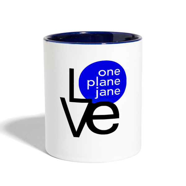 I Love My Pilot Contrast Coffee Mug - Blue - white/cobalt blue