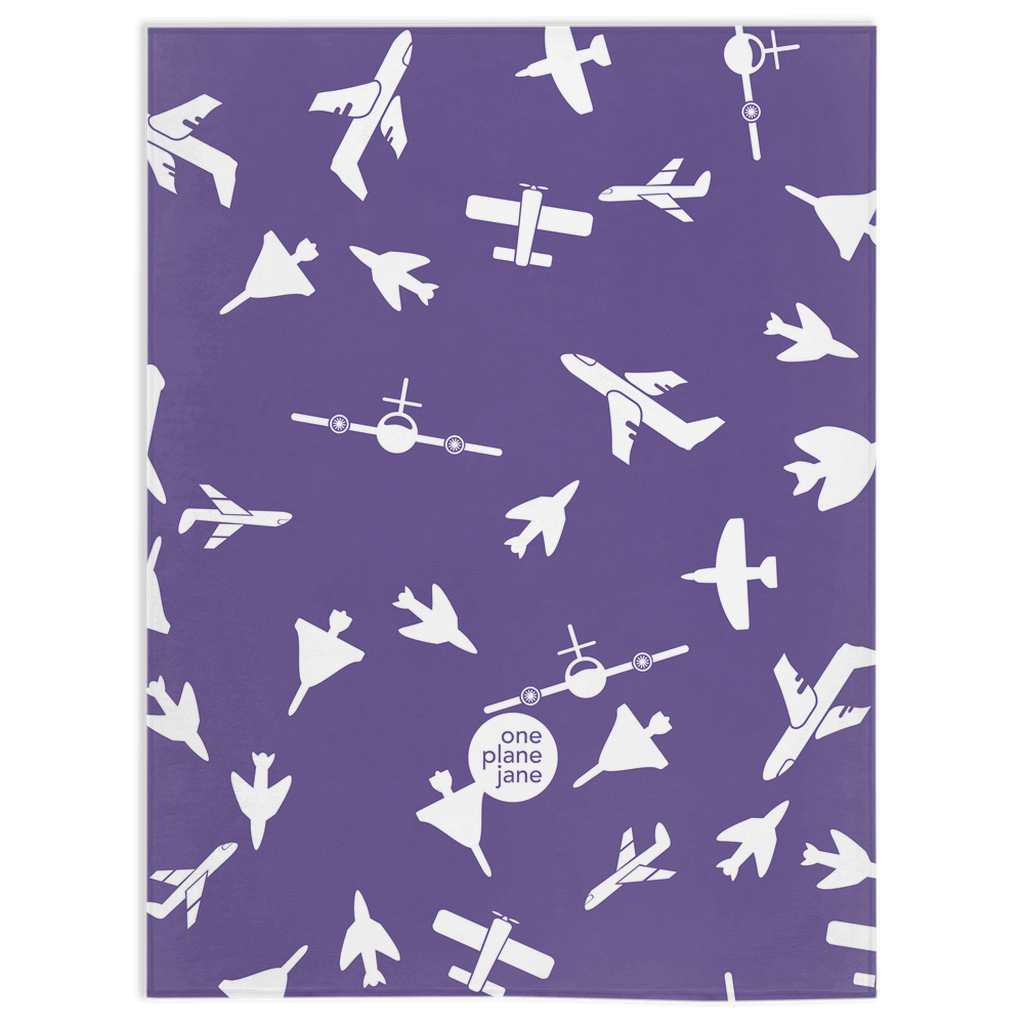 Travel Fleece Blanket - Soar in Purple and Blue
