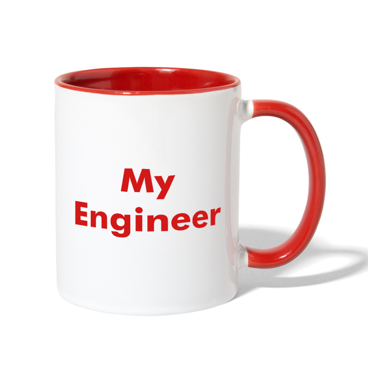 I Love My Engineer - Contrast Coffee Mug - Red