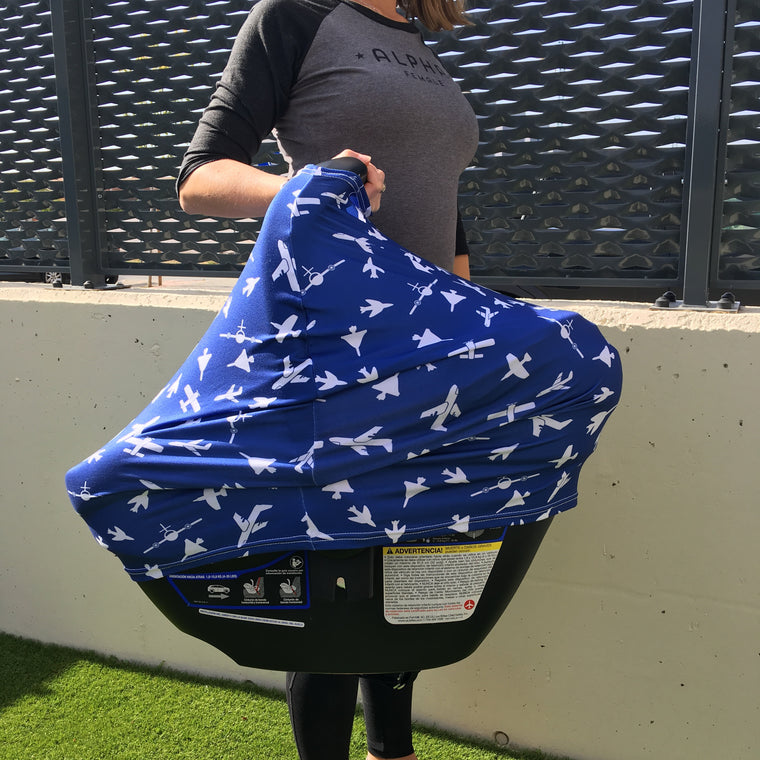 Car Seat and Nursing Cover - Soar in Navy