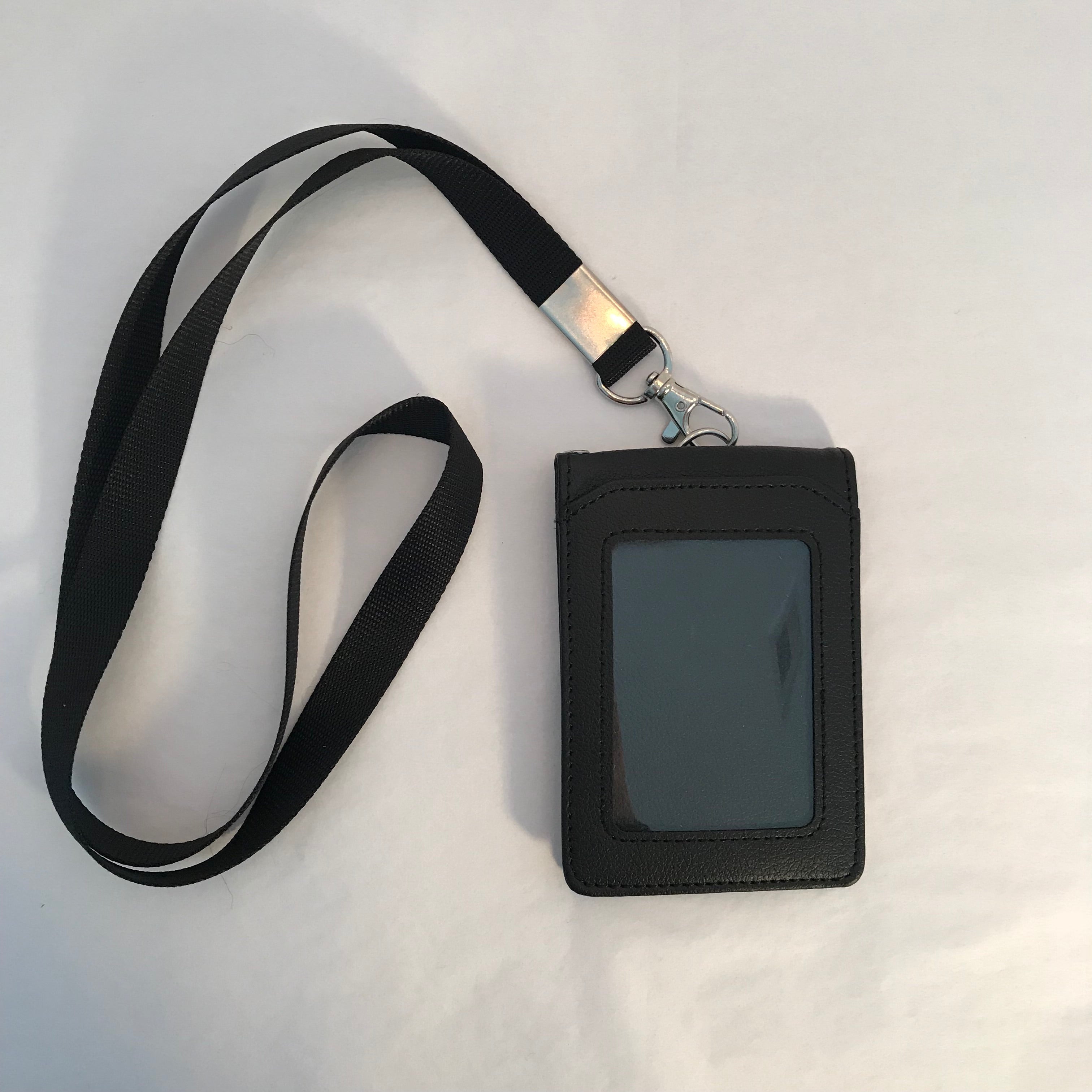 Leather ID Holder with Lanyard