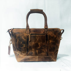 Leather Weekender Duffel and Travel Bag