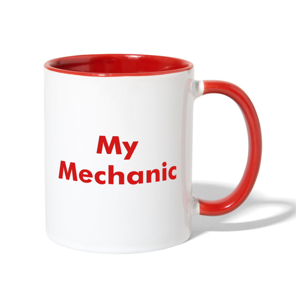 I Love My Mechanic Contrast Coffee Mug - Red - white/red