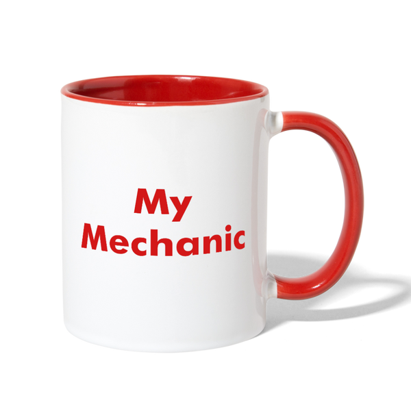 I Love My Mechanic Contrast Coffee Mug - Red - white/red