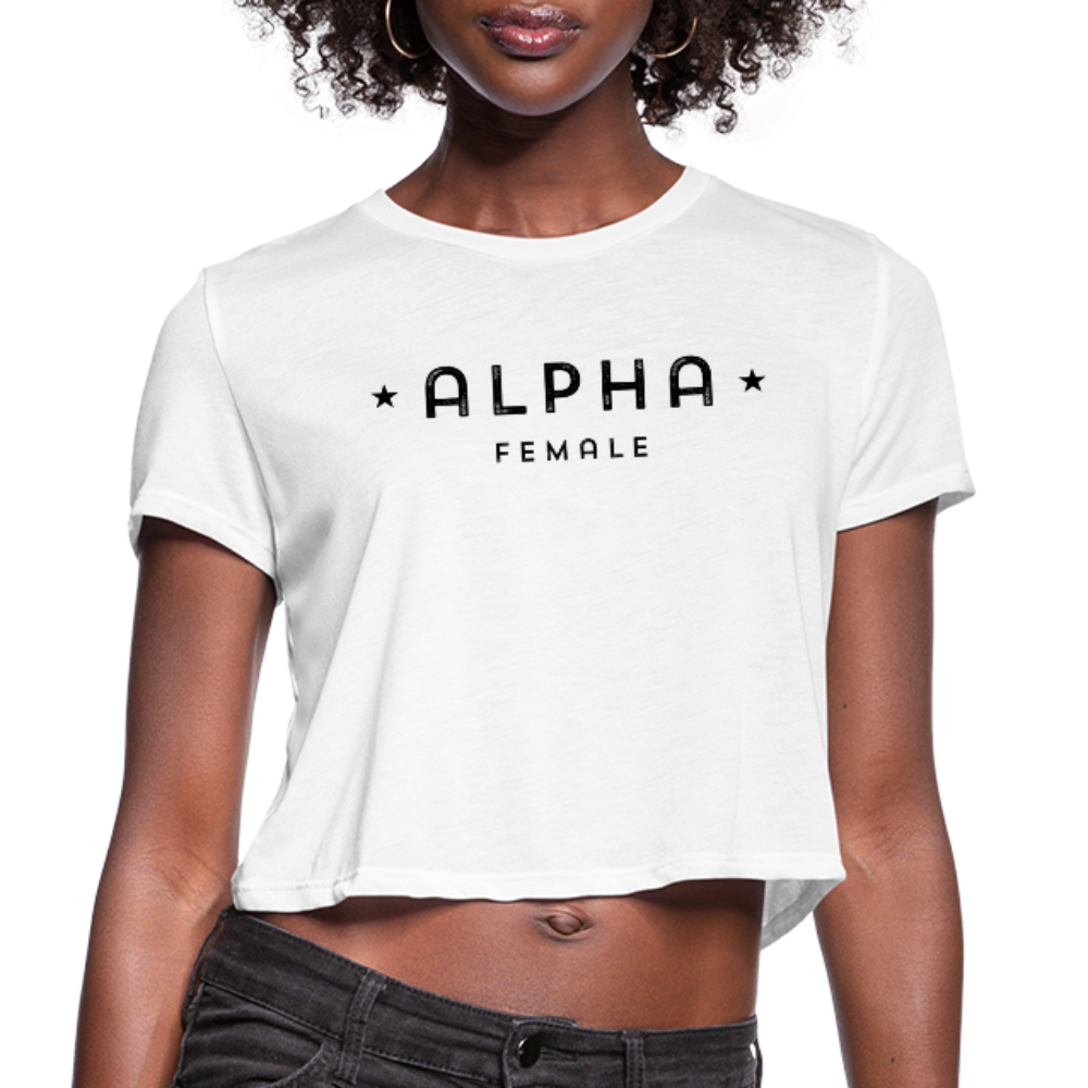 Alpha Female Cropped Tee - white