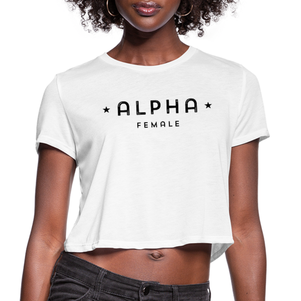 Alpha Female Cropped Tee - white