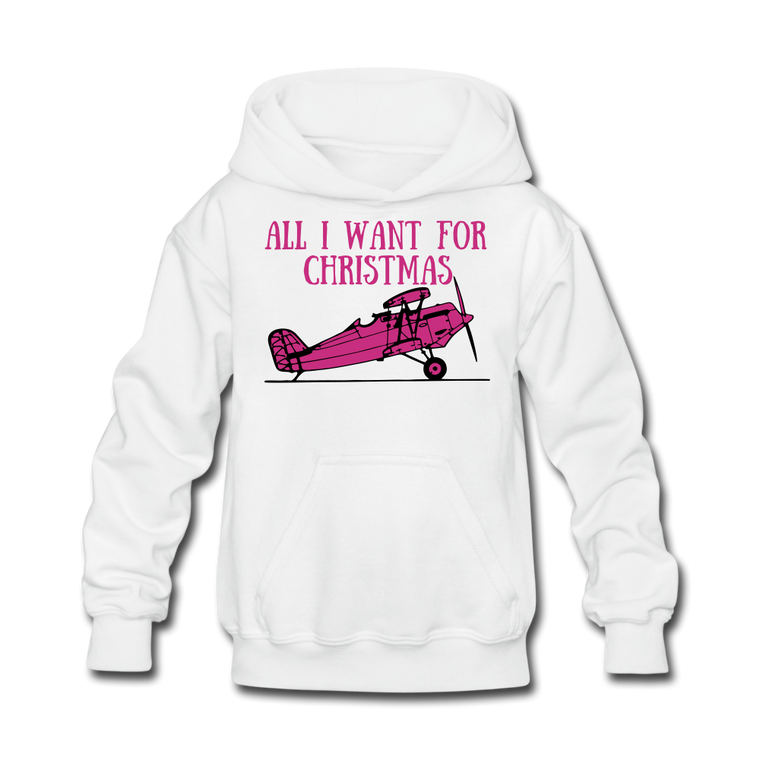 All I Want for Christmas Kids' Hoodie - Pink Plane