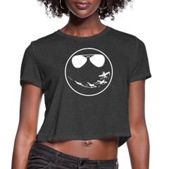 Smile Cropped T-Shirt - deep heather
