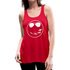 Smile Flowy Tank Top - red
